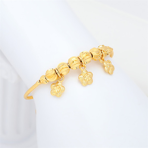 JXX sıcak satış Dubai 24k altın kaplama çocuklar ayarlanabilir tel charm bileklik bileklik toptan bilezik ile charms kadınlar - Product Image 4