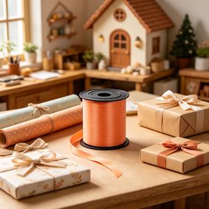 Nastro decorativo arancione Cinta Naranja 450M in poliestere di alta qualità, confezione da 3 pezzi. - Product Image 3