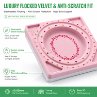 Boîte à bijoux personnalisée avec insert en velours floqué, plateau en plastique pour collier, boucles d'oreilles, bague, boîte cadeau