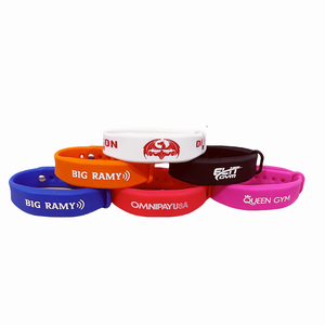 Kişiselleştirilmiş 125KHz 13.56MHz RFID silikon bileklik ayarlanabilir pasif festivali Nfc bilezikler - Product Image 3