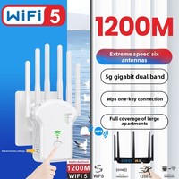 Repetidor Inalámbrico WiFi 5, Amplificador de Señal de Doble Banda 2.4G/5G, Extensor Gigabit, Router Transfronterizo, AP Inalámbrico de 1200 Mbps
