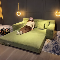 Großhandel Modernes Umweltfreundliches Memory-Schaum 3-Sitzer Schlafsofa Klappbares Gästebett für Villa und Empfangsbereich