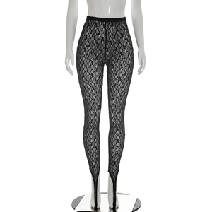 Viviblook D26PT105 Women New Lace Leggings Casual Pants Slim Fit Sexy Sheer Lace Pants for Ladies - Product Image 2