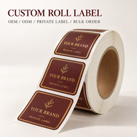 Étiquette en rouleau en papier texturé doré à chaud, autocollante, pour emballage de marque, vente en gros