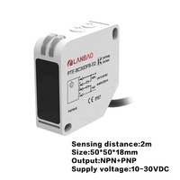 Lanbao-Sensor de aparcamiento óptico infrarrojo fotoeléctrico, sensor de posición del vehículo, reflexión difusa, detección de coche, 1, 2