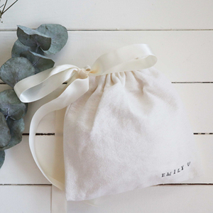 Eco Friendly Packaging Linen Pouch Lingerie <strong>Drawstring</strong> <strong>Personalised</strong> Bride Gift Babyshower Gift Cotton <strong>Bags</strong> - Product Image 5
