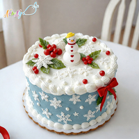 Decoración Comestible para Pasteles de Navidad con Diseño de Muñeco de Nieve 3D, Grado Alimenticio, Venta al Por Mayor de Fábrica