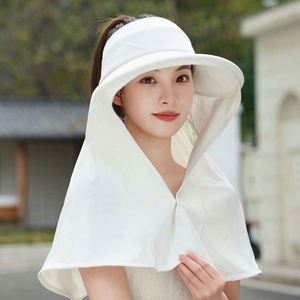 Sombreros de verano para mujer, protección solar, sombrero de pescador con gran paño protector, sombreros para ciclismo y equitación - Product Image 5