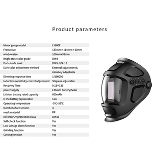 Casco de soldadura eléctrico con oscurecimiento automático solar, visor de color real, gran ventana y protección para soldador - Product Image 6