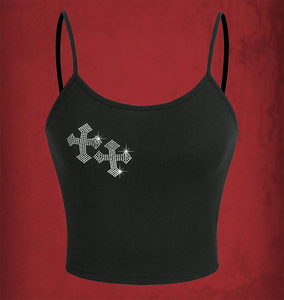 <strong>Women's</strong> Rhinestone <strong>Tanks</strong> Camisole Crop <strong>Top</strong> <strong>Women</strong> Sleeveless Slim Crystal Camis <strong>Tank</strong> <strong>Top</strong> - Product Image 2