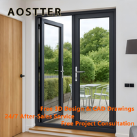 Portes battantes en aluminium AOSTTER pour maisons, intérieur/extérieur, verre moderne, insonorisées