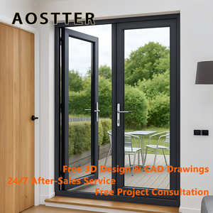 Portes battantes en aluminium AOSTTER pour maisons, intérieur/extérieur, verre moderne, insonorisées - Product Image 1