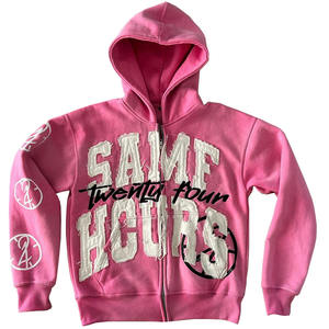 पुरुषों के लिए कस्टम डिजाइनर कपड़े ज़िप अप हुडी y2k कढ़ाई हूडी निर्माता - Product Image 5