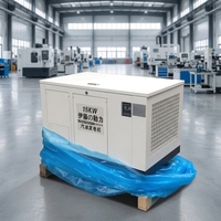 Tragbarer 15KW 4-Takt Luftgekühlter Benzingenerator 50Hz 230V AC mit Autostart, 25L Kraftstofftank, Ein-/Dreiphasig