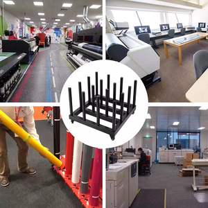 Chariot de rangement en métal Porte-rouleau en vinyle Support de présentation en rouleau en tissu robuste sur pied Supports de stockage pour film plastique - Product Image 2