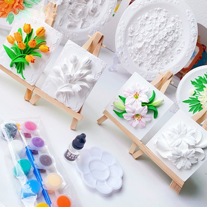 Dipinto fai da te Kit <span class=keywords><strong>di</strong></span> pittura in gesso 3D dipinto a mano a giglio <span class=keywords><strong>di</strong></span> tulipano Kit <span class=keywords><strong>di</strong></span> pittura in gesso fai da te con Mini pittura a cavalletto - Product Image 6