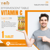 Comprimés effervescents de vitamine C 1000mg à marque privée pour une nutrition quotidienne – Complément alimentaire – 20 comprimés/tube – Stock en gros