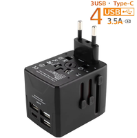 Adaptateur de voyage multifonctionnel pour le commerce électronique transfrontalier, convertisseur de prise universel mondial tout-en-un, prise EU/US HHT520