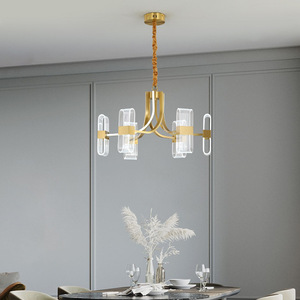 Lampadario Moderno di Lusso in Alluminio PM, Lampada a Sospensione LED a Risparmio Energetico con Protezione per gli Occhi, in Acrilico, per Soggiorno, Sala da Pranzo, Camera da Letto - Product Image 2