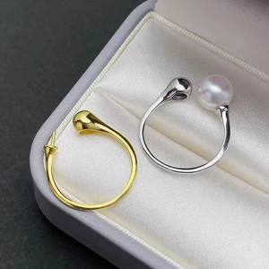 ขาตั้งเครื่องประดับเงิน DIY สวยหรู 10531 พร้อมแหวนเงินแท้ S925 สำหรับใส่ลูกปัดกลมขนาด 8-10 มม. ขาตั้งเปล่าสำหรับแหวนมุกและเครื่องประดับ - Product Image 4