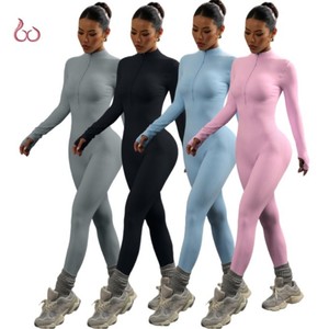 Tuta sportiva sportiva con cerniera da donna tuta da allenamento Fitness da palestra Set corto per Yoga tuta e tuta sportiva da donna - Product Image 1