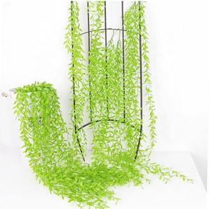 Flores artificiales, <span class=keywords><strong>sauce</strong></span> <span class=keywords><strong>llorón</strong></span>, plantas de plástico, hojas verdes, vid colgante, guirnalda de hiedra sintética para decoración de jardín y hogar - Product Image 2