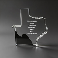 Neelpure 186318 - Placa de Cristal con Mapa de Texas, Diseño Creativo Único, para Oficina, Regalos Empresariales