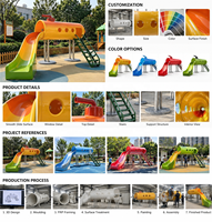 Sculpture de terrain de jeux en FRP personnalisée, équipement de jeux extérieur pour enfants, toboggan en fibre de verre pour parc d'attractions