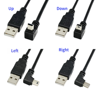 Cable USB 2.0 Tipo B Macho a Macho en Ángulo Recto/Izquierdo de 30cm, con Cubierta de PVC Trenzada, para Impresora/Escáner, Cable de 90 Grados