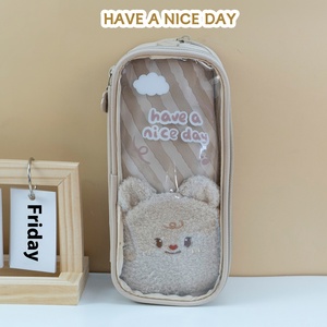 Ours heureux mignon dessin animé Ins Style porte-crayon langue du matin papeterie pour garçons filles grande capacité multicouche Girly coeur - Product Image 3