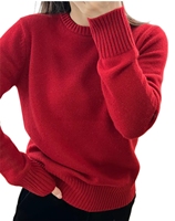 Pull-over élégant et respirant personnalisé pour femme, coupe ajustée, col rond, manches longues, marron, pour le bureau et le quotidien