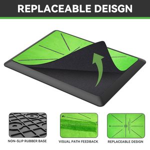 Tapete de Práctica de Golf para Interiores y Exteriores, para Entrenamiento de Chipping, Muestra del Trayectoria del Swing, Tapete de Impacto de Golf con Base de Goma - Product Image 6