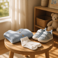 Chaussettes de nuit pour enfants toutes saisons en coton peigné 21S, rayées, anti-boulochage, tricotées à la machine sans couture 168N