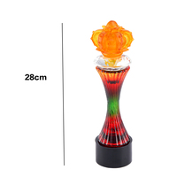 Trophée en cristal de haute qualité de 28 cm avec base ronde noire pour logo et design personnalisés, trophée créatif