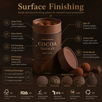 Emballage en tube de papier chocolaté de qualité alimentaire personnalisé, boîte cylindrique de luxe pour truffes, bonbons, emballage cadeau