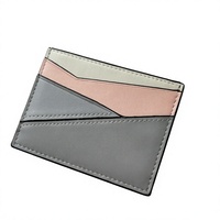 Portefeuille minimaliste en cuir véritable BEST Slim avec blocage RFID pour cartes de crédit et d'identité, porte-passeport, avec logo métallique