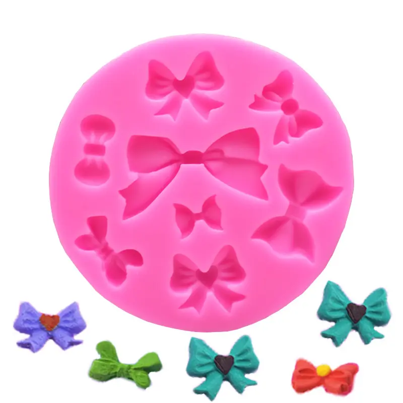 Moule à Fondant nœud papillon en argile polymère, moulage pour gâteau en Silicone pour la décoration de pâtisserie