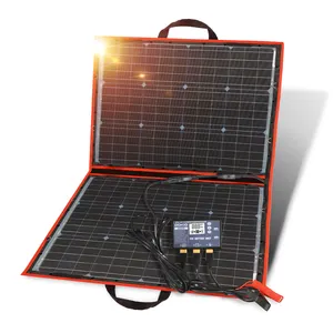 110W 휴대용 태양 전지 패널 20v 야외 밴 캠퍼 보트 캐러밴 오프 그리드 유연한 접이식 태양 전지 패널 키트