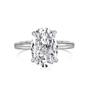 Anillos de Compromiso y Promesa de Boda Dylam de Plata de Ley 925 con Rodio y Chapado en Oro de 18K, Solitario de 3.5 Quilates 8A con Corte Iced Out - Product Image 1