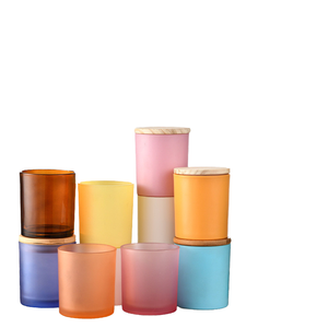 Bocaux à bougies en verre ambré givré <span class=keywords><strong>MaoYa</strong></span> de 7 oz avec couvercles, contenants vides en vrac pour l'artisanat et le stockage, recyclables - Product Image 2