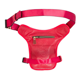 Logotipo personalizado Croc cuero en relieve señoras neón Rosa Sling cinturón cintura pierna bolsa moda monedero <span class=keywords><strong>riñonera</strong></span> para mujer - Product Image 4