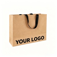 Sacs en papier kraft personnalisés, durables, écologiques, avec logo artisanal, ruban cadeau, poignée, finition mate pour chaussures et chaussettes