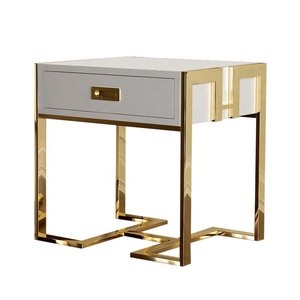 Modern Luxury Metal Night Stand <strong>Side</strong> <strong>Table</strong> MDF Cupboard <strong>Drawer</strong> with Sofa Application for Bedroom Dining Hospital Home Furniture - Product Image 1