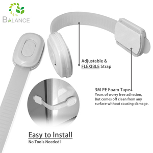 Loquet de sécurité adhésif réglable pour bébé, pour toilettes, portes coulissantes, réfrigérateurs, armoires et tiroirs, protection enfant - Product Image 4