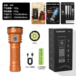 Linterna Xinster de 500 Lúmenes, Aleación de Aluminio, Carga Tipo C, Uso en Exteriores - Product Image 4