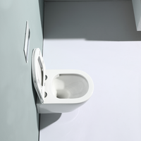Toilette flottante de forme ronde Europe sans rebord Toilette murale Wc Suspendu Complet Toilette suspendue au mur sans rebord