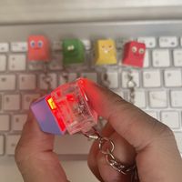 Porte-clés en forme de clavier, touches d'anime personnalisées, design LED, clavier fidget, porte-clés fidget à clic, plusieurs options de couleurs