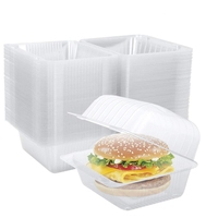 Boîte alimentaire transparente à charnière BOPS pour emporter, emballage de fruits, boîte à fraises, contenants à gâteaux en plastique
