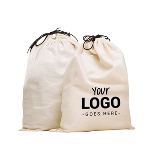 Sac à cordon en coton biologique et lin, imprimé avec logo personnalisé, écologique, nouvelle tendance, lavable et réutilisable, pochette à savon pour le rangement anti-poussière - Product Image 1
