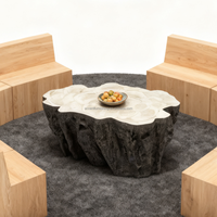 Table basse en fibre de verre en forme de roche pour salon, table centrale pour villa de luxe, appartement, espace de vie